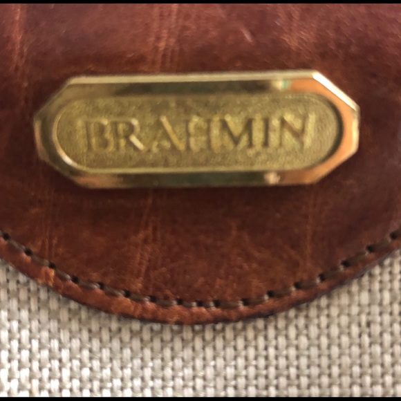 Brahmin woven canvas and genuine leather mini tote - Picture 8 of 8